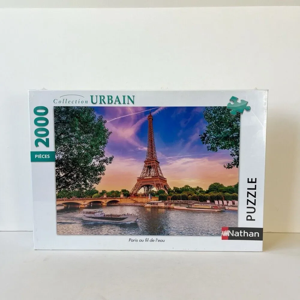 Nathan Puzzle 2000 Pieces Paris au Fil de l'eau Eiffel Tower 14+ New Sealed